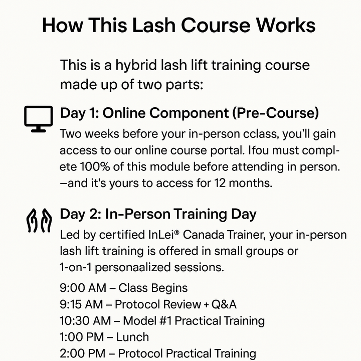 Cours de 2 jours InLei® Lash Filler Master | Cours de maître Rehaussement de cils