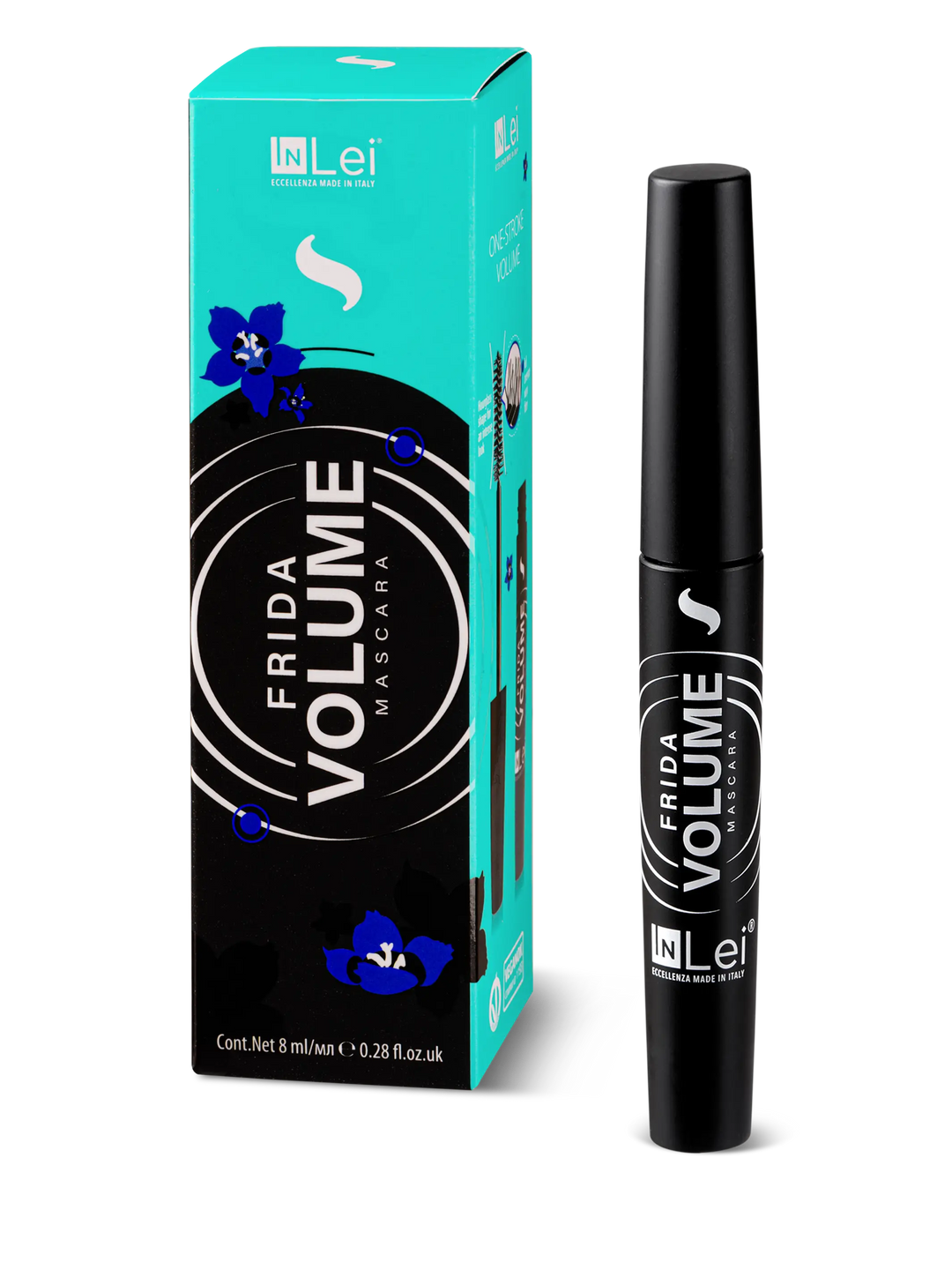 InLei® Frida Volume Mascara – black volumizing mascara with peptide formula and hourglass brush, lash lift safe