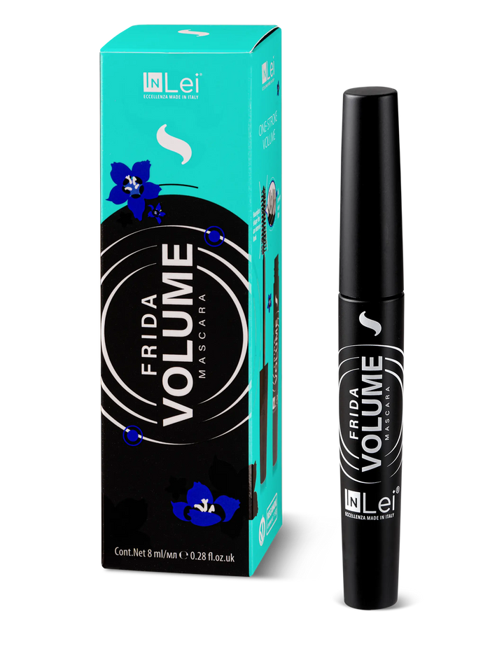 InLei® Frida Volume Mascara – black volumizing mascara with peptide formula and hourglass brush, lash lift safe