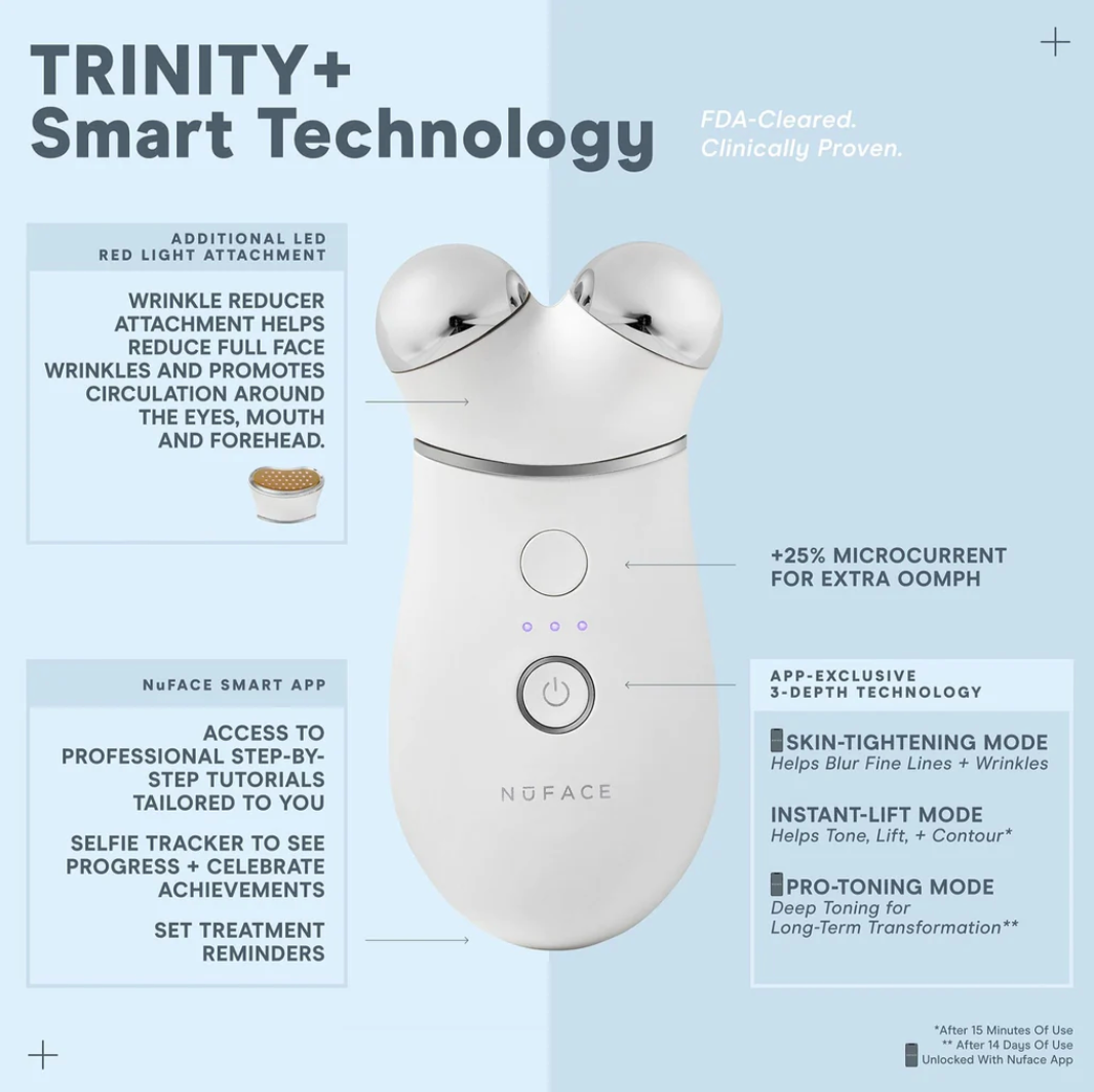 NuFace® Trinity + Wrinkle Reducer Attachment | LED Red Light