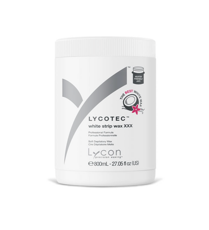 Lycon Lycotec White strip wax in 400ml and 800ml formats