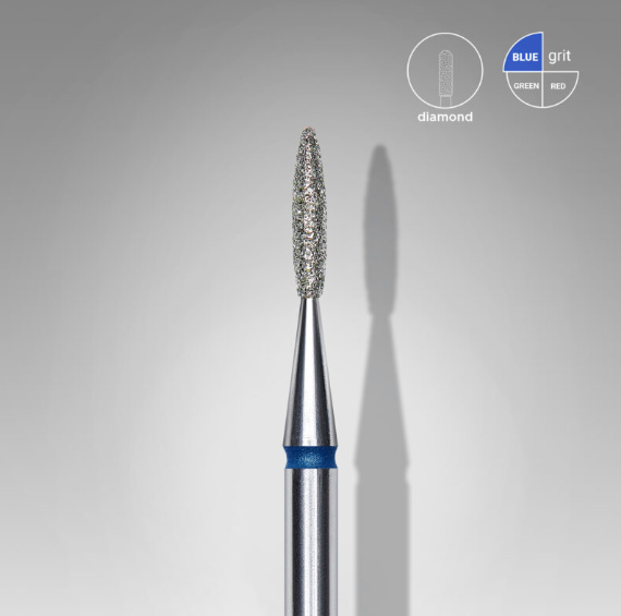 Staleks PRO Diamond Drill Bit | Flame BLUE |  1.6 mm/8 mm | MEDIUM | FA10B016/8