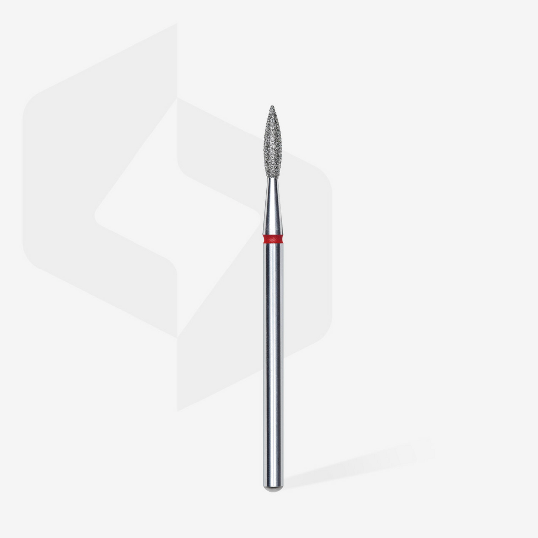 Staleks PRO Diamond Drill Bit | Flame RED |  2.1  mm/8 mm | FINE | FA11R021/8