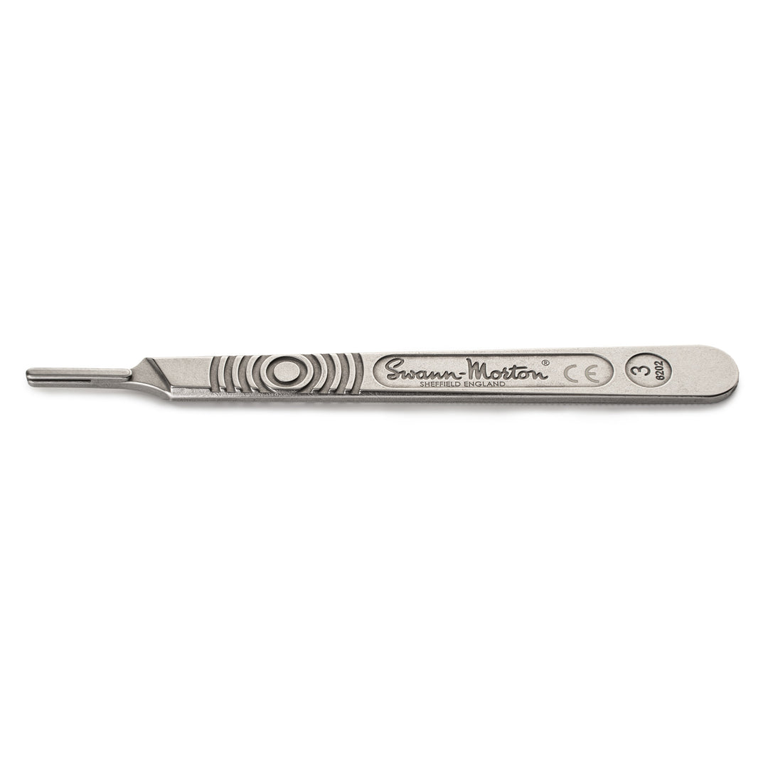 Swann-Morton Handle #4 stainless steel dermaplaning handle