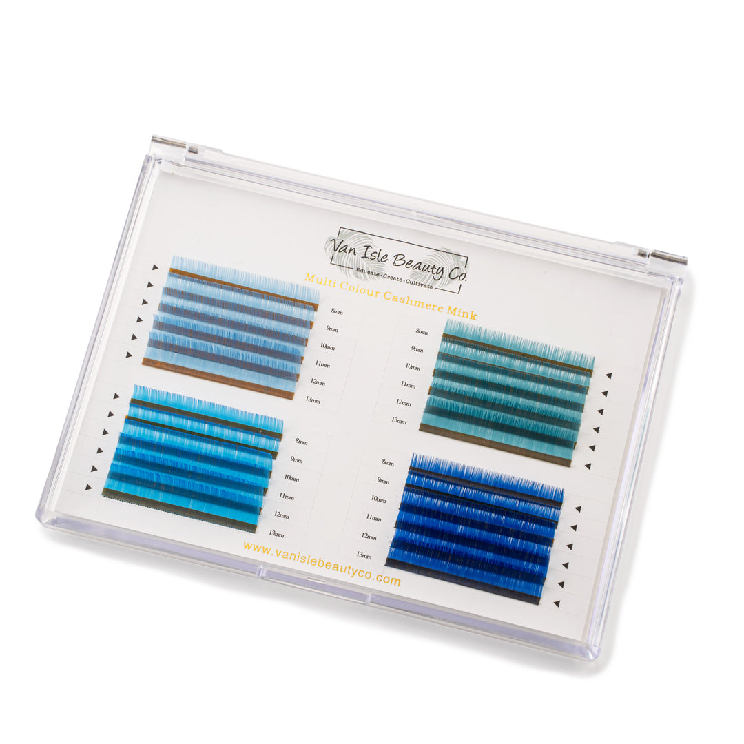 Palette de cils bleus multicolores | .07mm | XL | 8-13mm