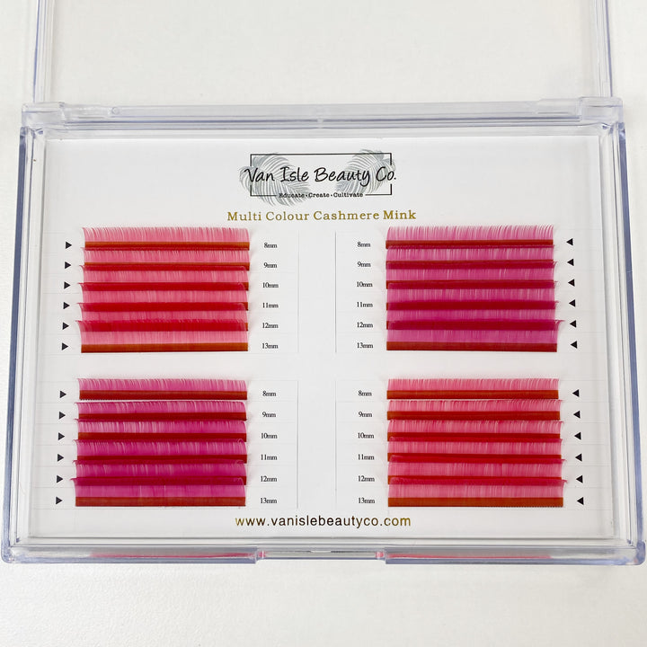 Palette de cils roses multicolores | .07mm | XL | 8-13mm