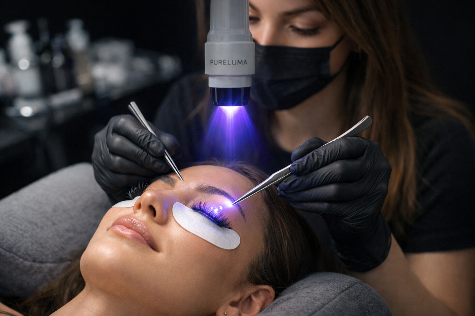 PüRE Luma™ Floor LED "Halo" Lash Lamp | White Base | White Light