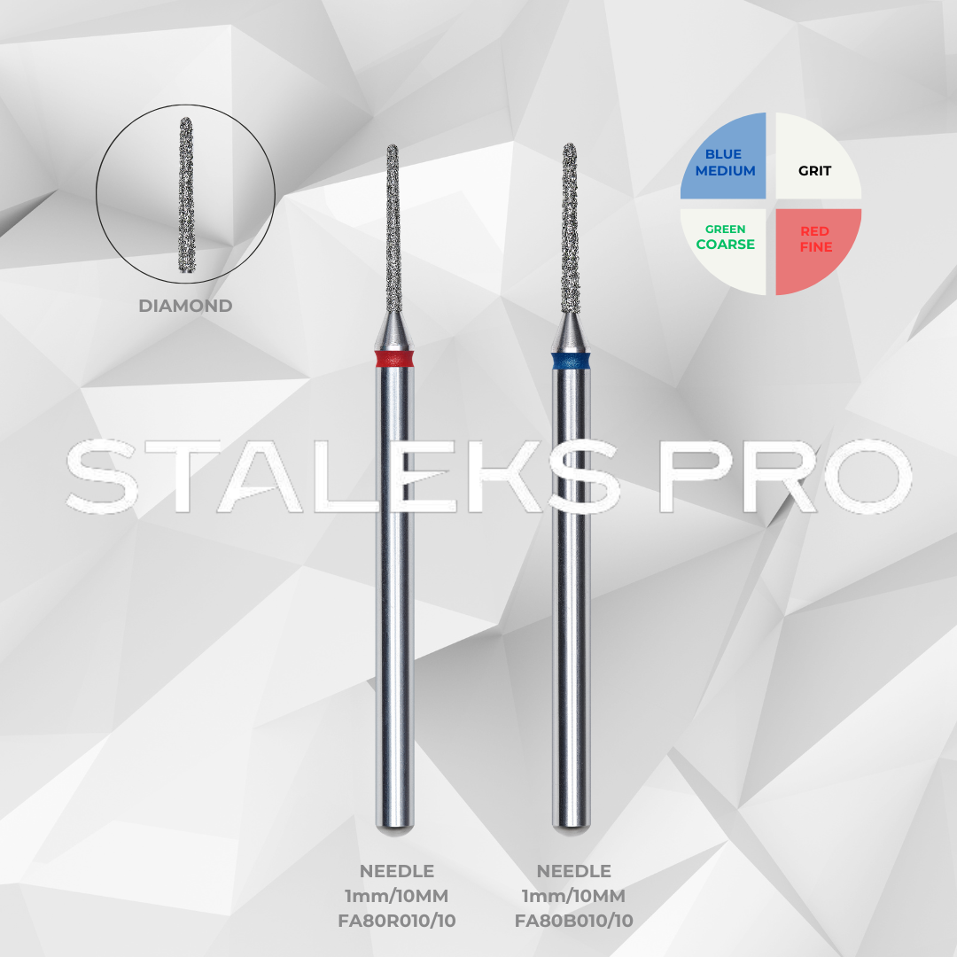 Staleks 1mm needle diamond drill bit for precision cuticle work