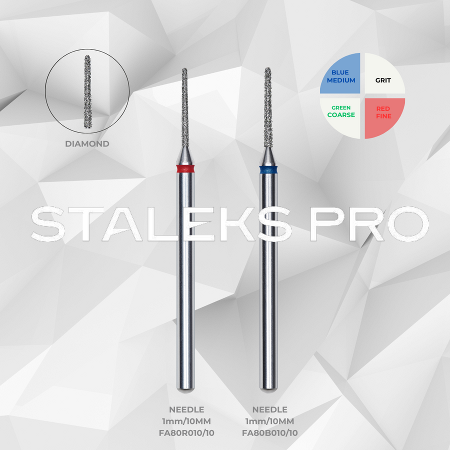 Staleks 1mm needle diamond drill bit for precision cuticle work