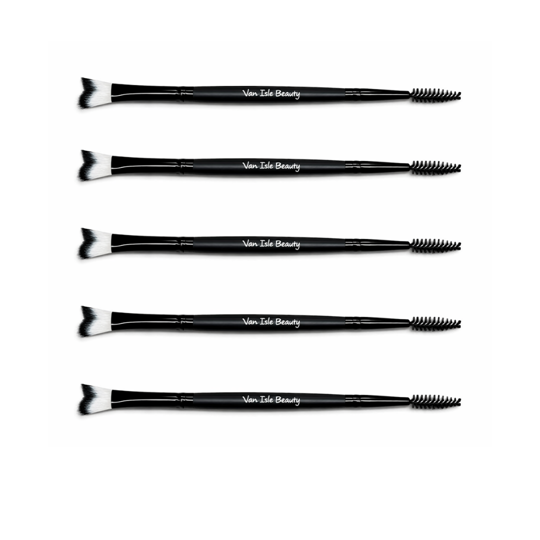 5 PCS Curved Lash Shampoo Brushes | Dual-Ended Eyelash Cleansing Brush