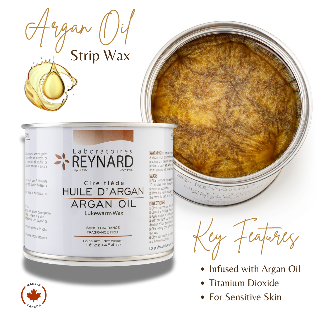 Argan Oil strip wax for sensitive skin in 16oz jar