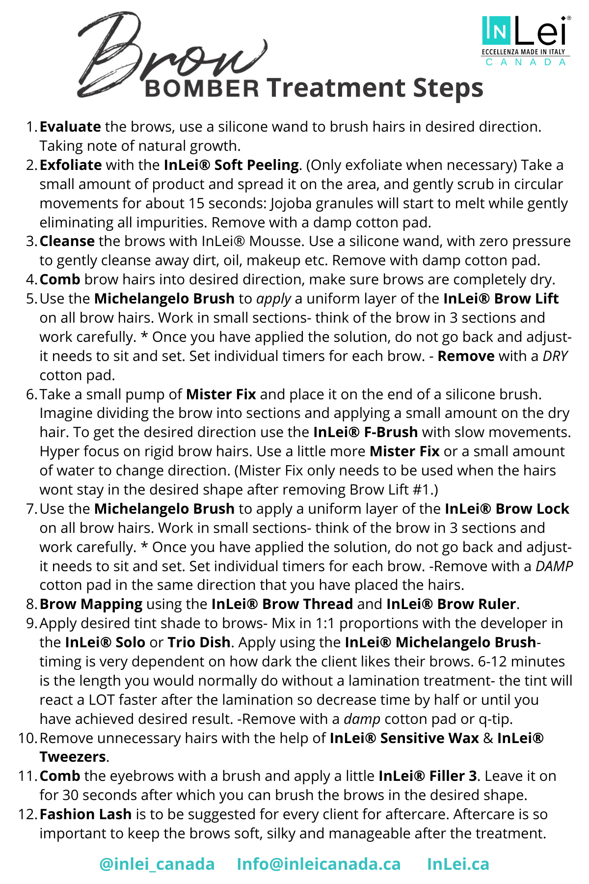 Pack d'échantillons InLei® Brow Bomber | Stratification des sourcils