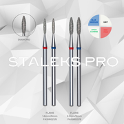 Staleks PRO Diamond Drill Bit | Flame | 16mm/8mm & 2.1 mm/8 mm | FA10