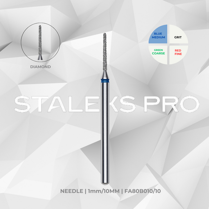 Staleks PRO Diamond Dril Bit | Needle 1 mm/10 mm | FINE | FA80_010/10