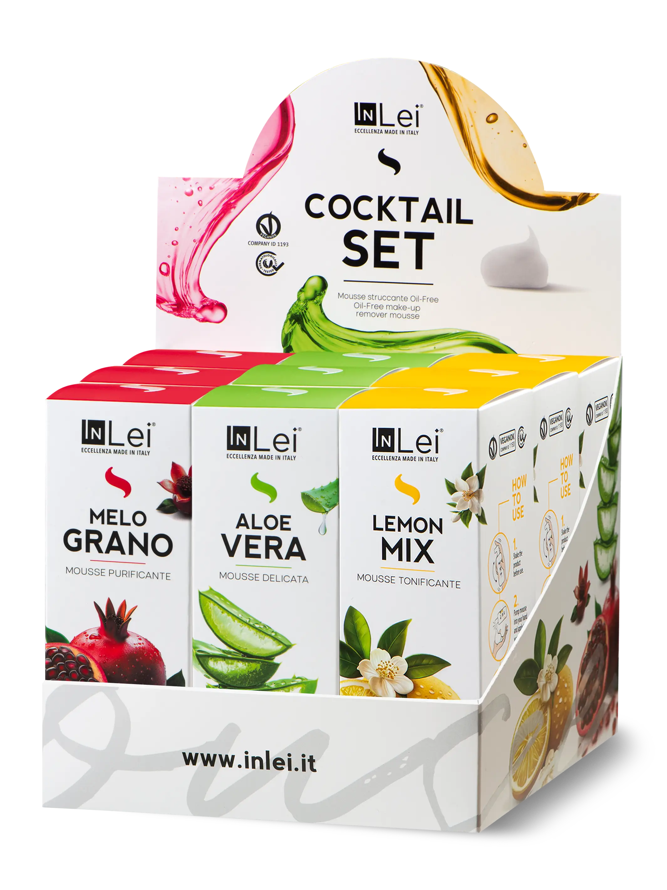 InLei® Cocktail Set Mousse Display | Lash & Brow Cleanser Trio (100ml)