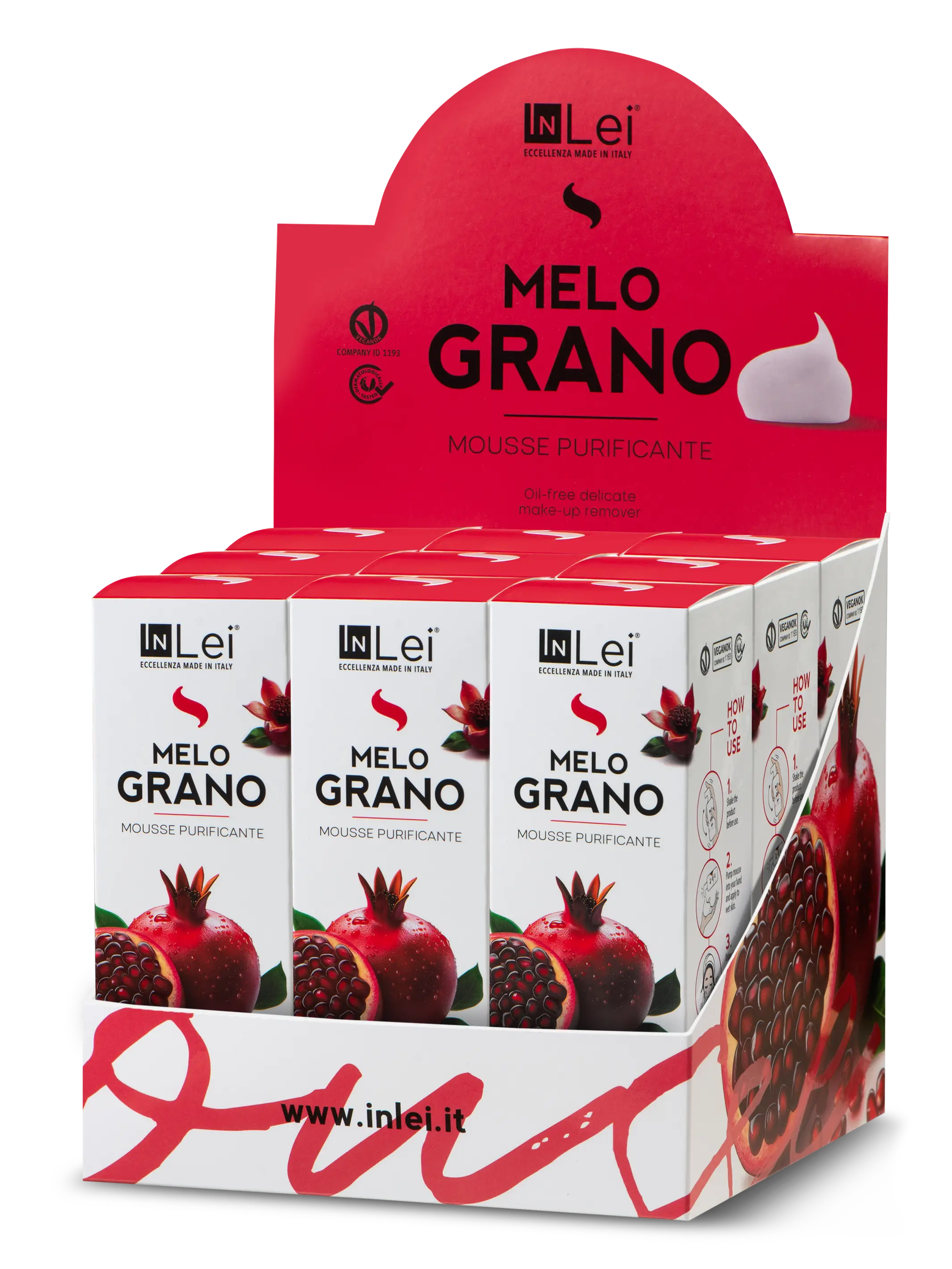 InLei® Pomegranate Mousse Display | Lash & Brow Aftercare Cleanser (100ml))