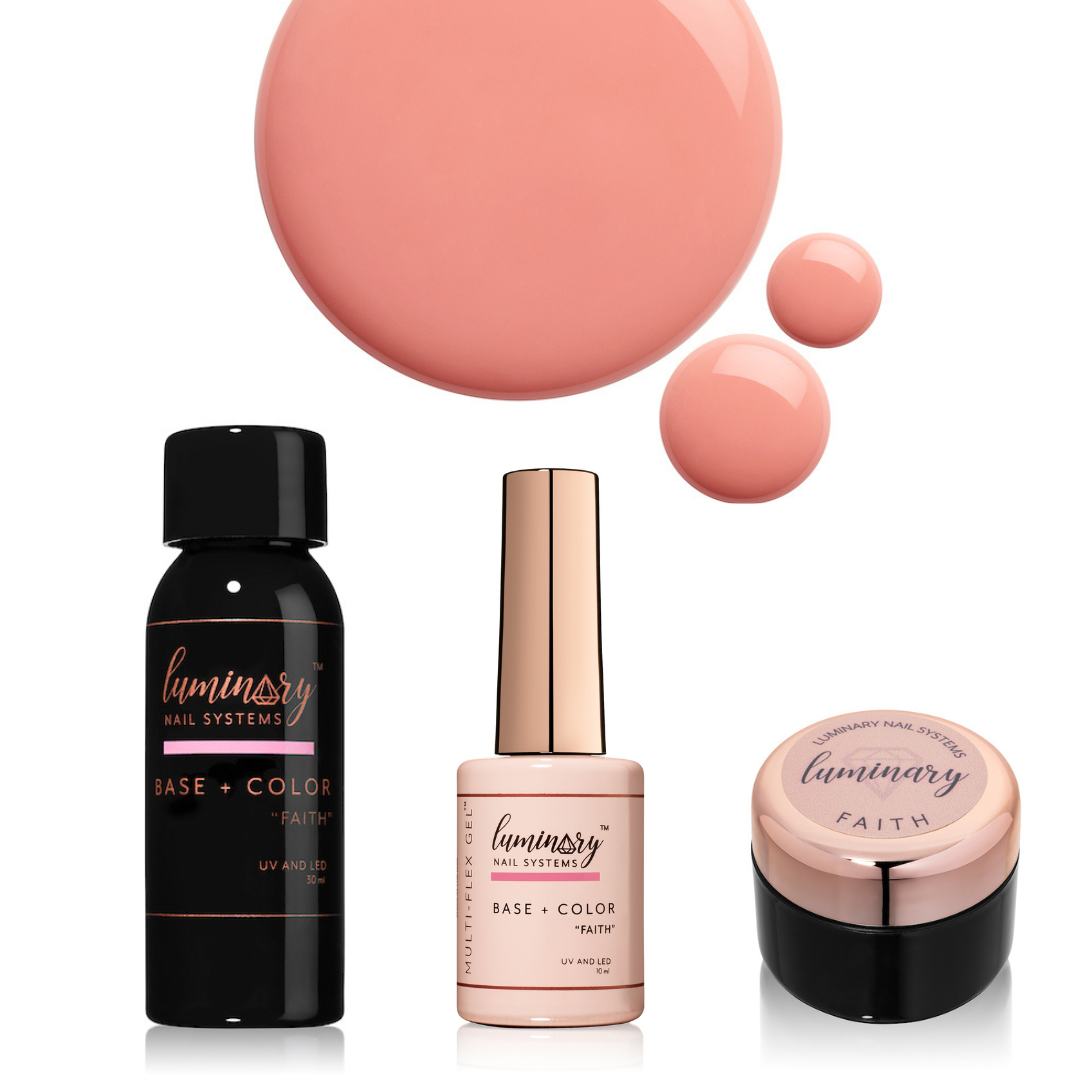 Bundle Kit for Luminary Faith Peach Multi-Flex Gel Polish – Vegan Soak-Off Builder & Base Gel