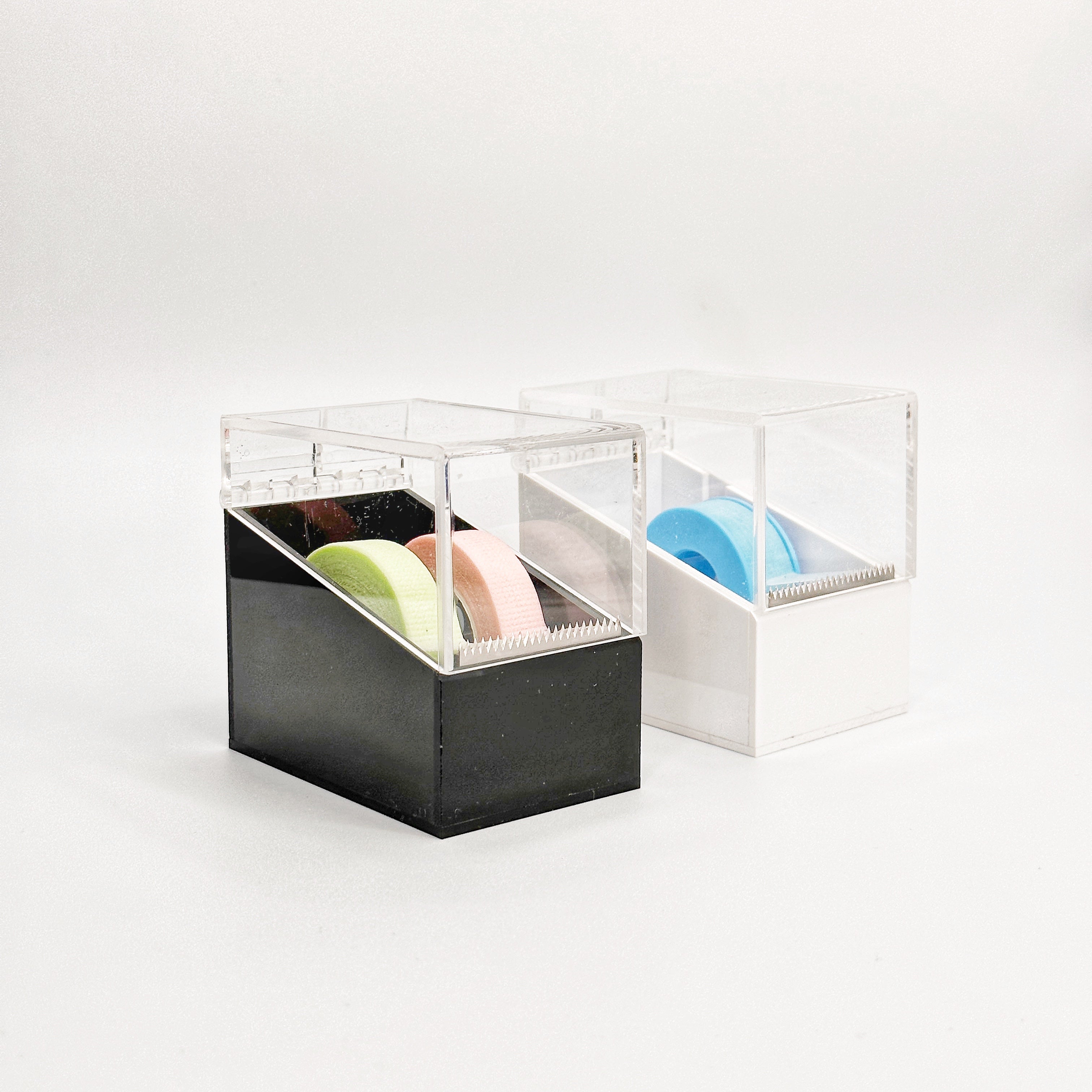 Acrylic Covered Lash Tape Dispenser – dual slot, dust-free storage for lash artists