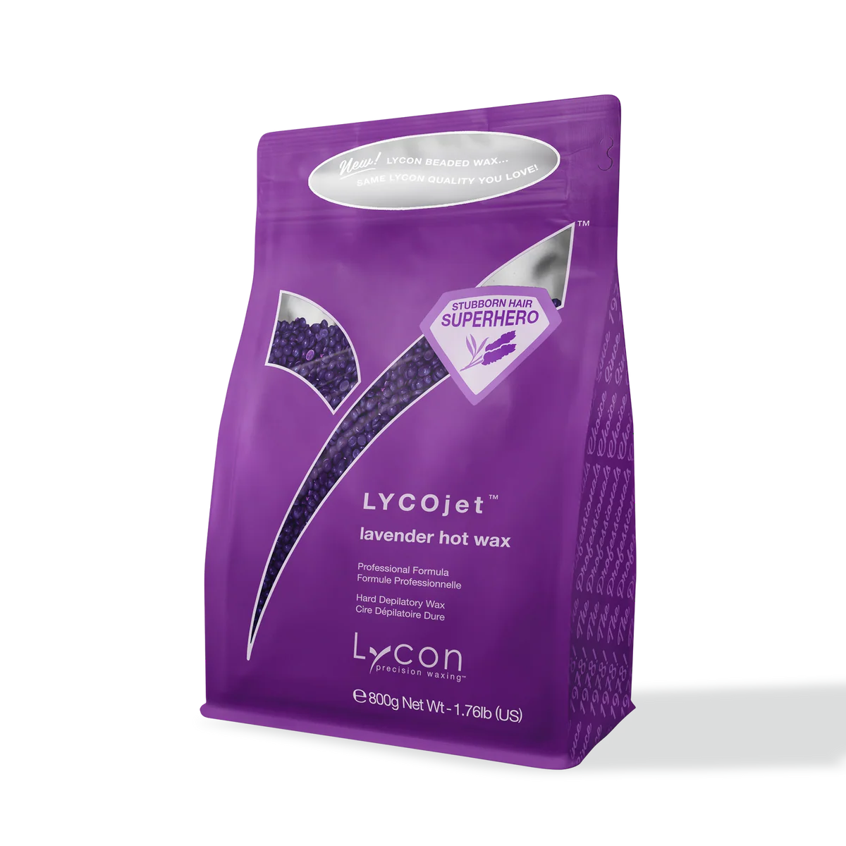 Lycon® Lycojet Lavender Beaded Hard Wax – Stripless Wax for Coarse & Stubborn Hair