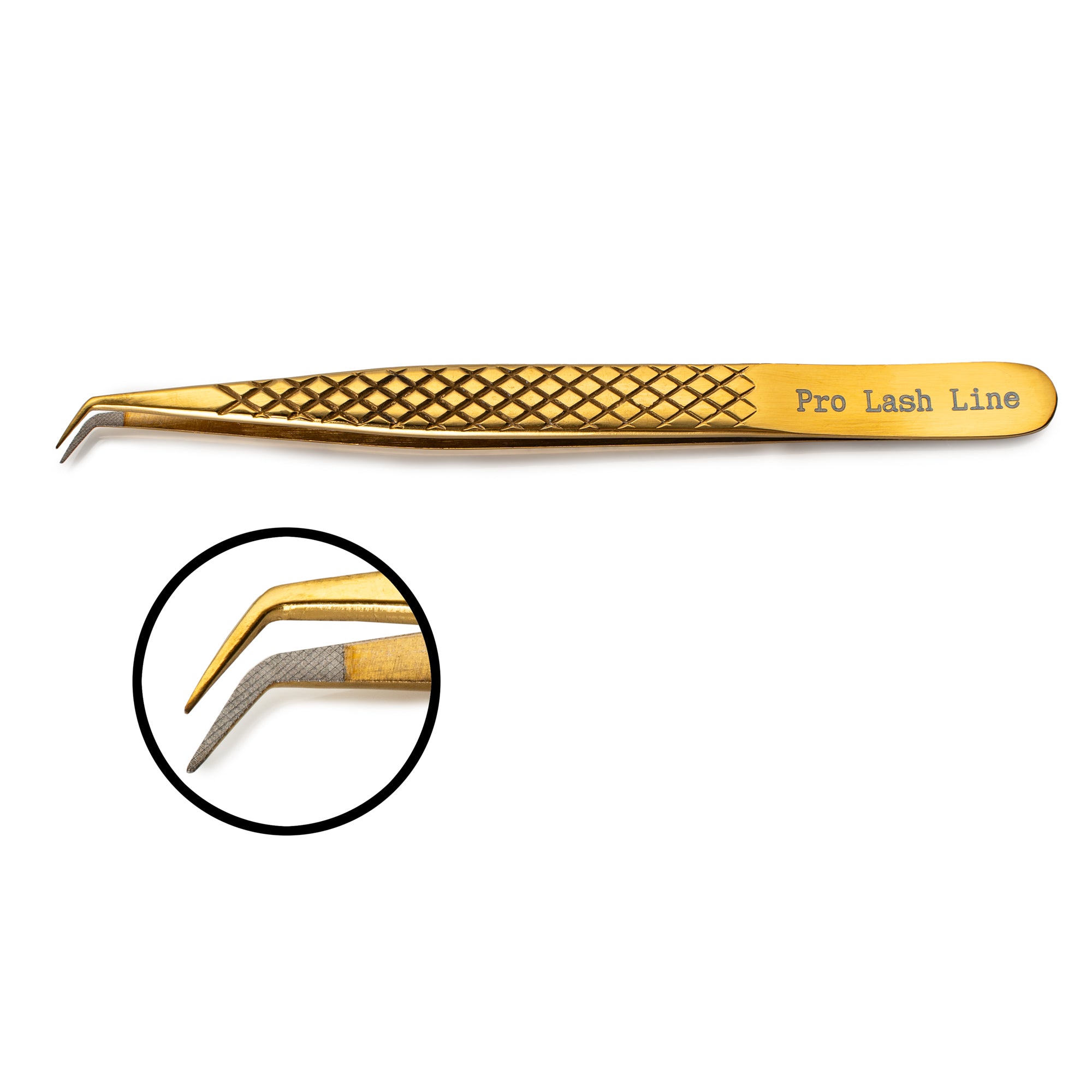 Bali Fiber Tip Lash Tweezer – 45 Degree Angle – Plasma Gold Finish – 12cm Length