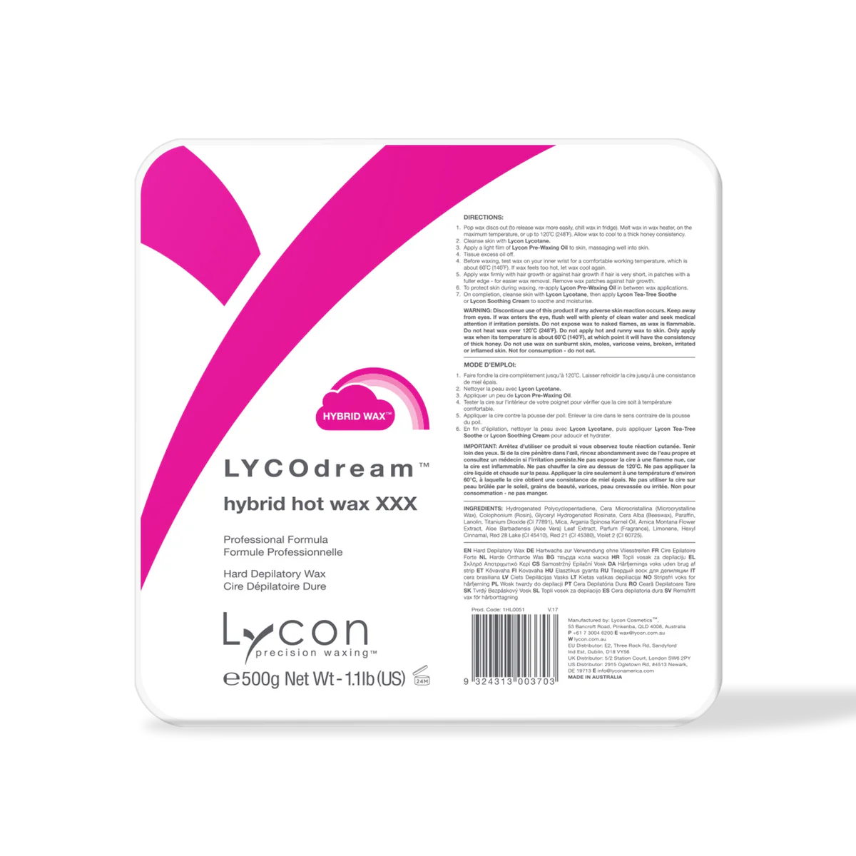 Lycon® LYCOdream™ Hybrid Hard Wax – Stripless Wax for Face, Underarms & Intimate Areas