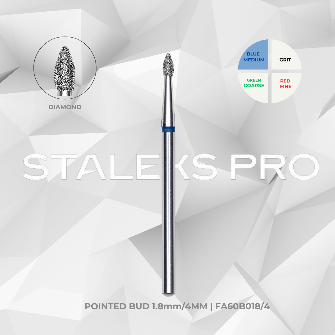 Staleks PRO Diamond Drill Bit | Pointed BUD  | 1.8 mm/4 mm |  FA60_018/4 & FA60_25/4.5