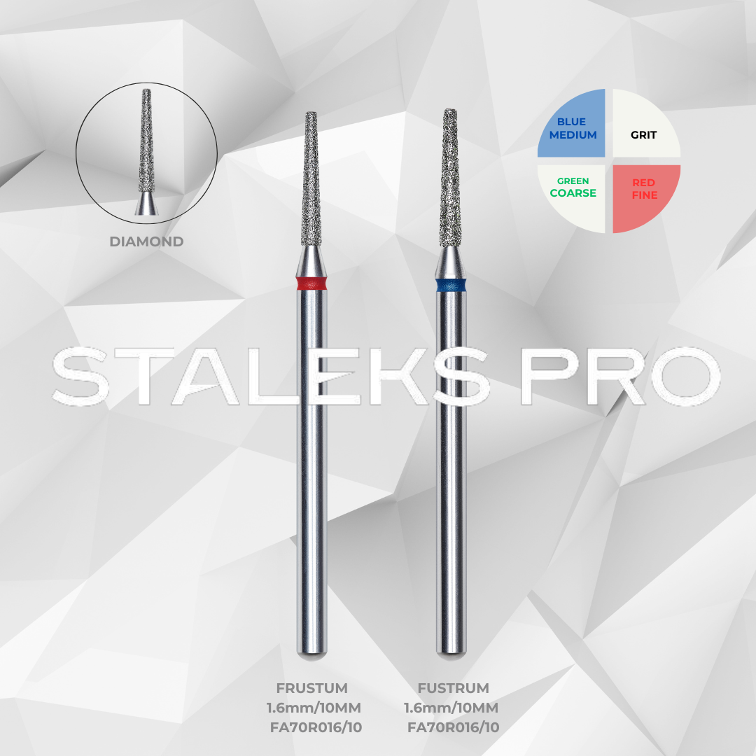 Staleks PRO Diamond Dril Bit | FRUSTUM | 1.6/10 mm & 1.8/8mm | FA70_016/10 | FA70_018/8