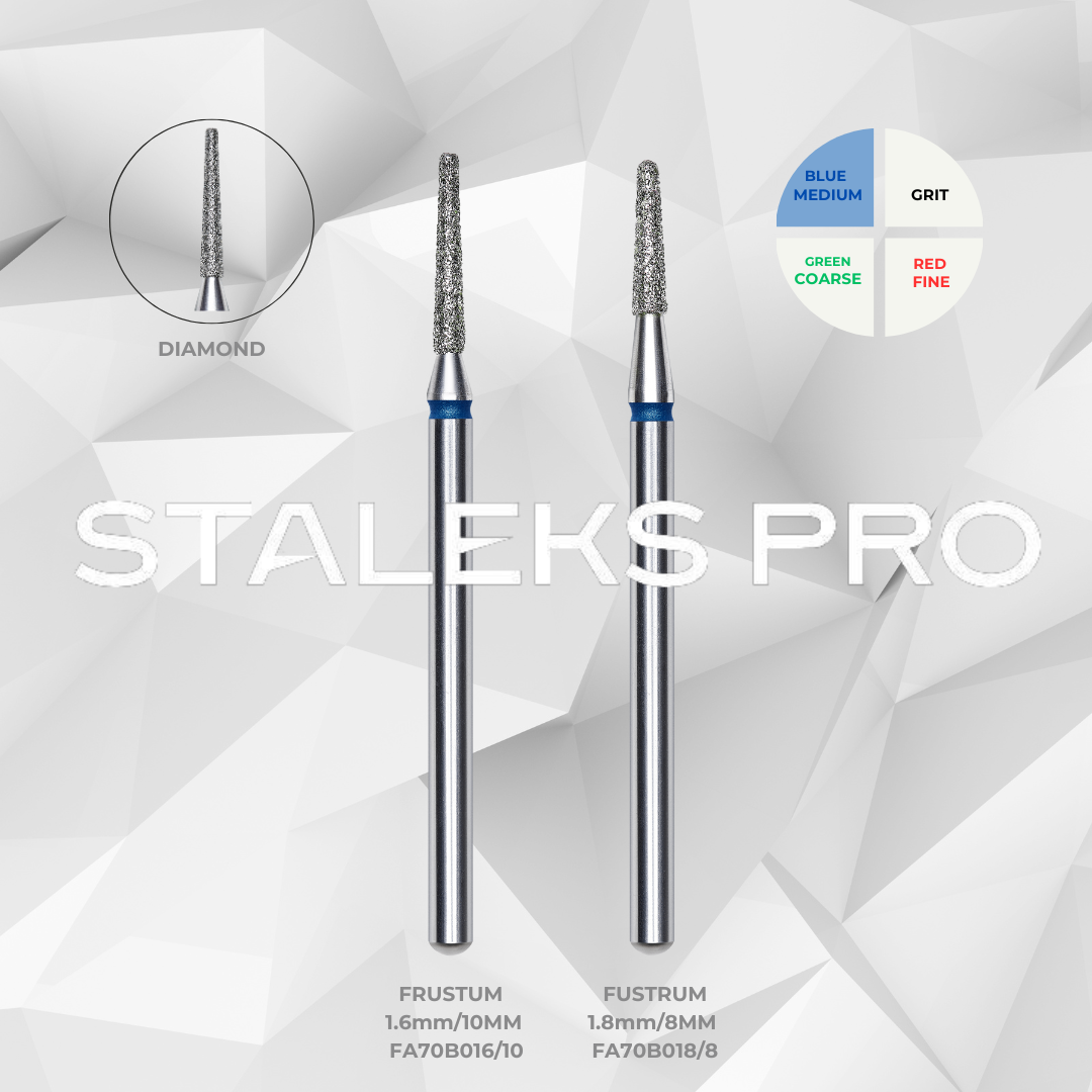 Staleks PRO Diamond Dril Bit | FRUSTUM | 1.6/10 mm & 1.8/8mm | FA70_016/10 | FA70_018/8