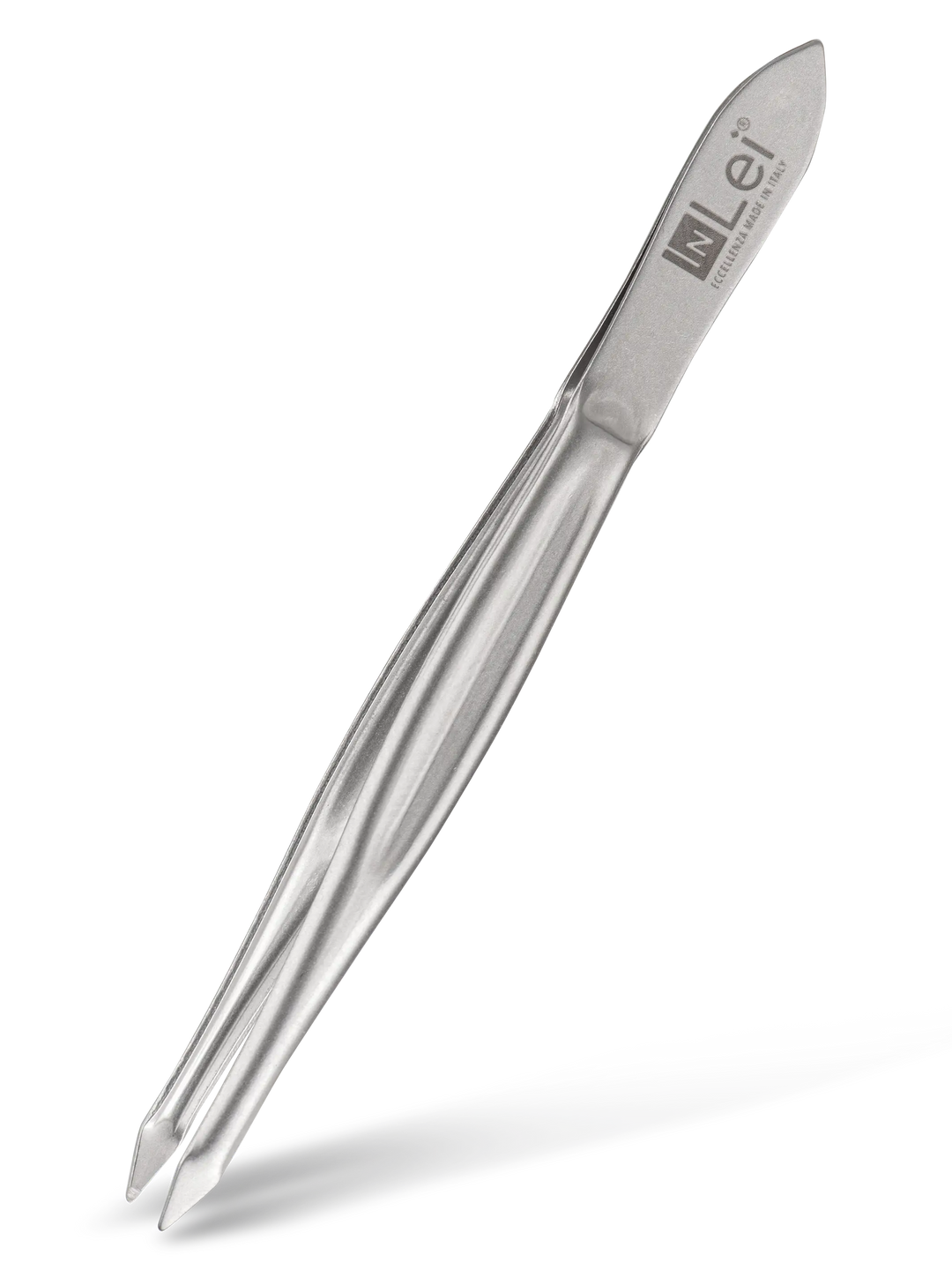 Professional Italian crab-tip brow tweezers for removing short and ingrown hairs