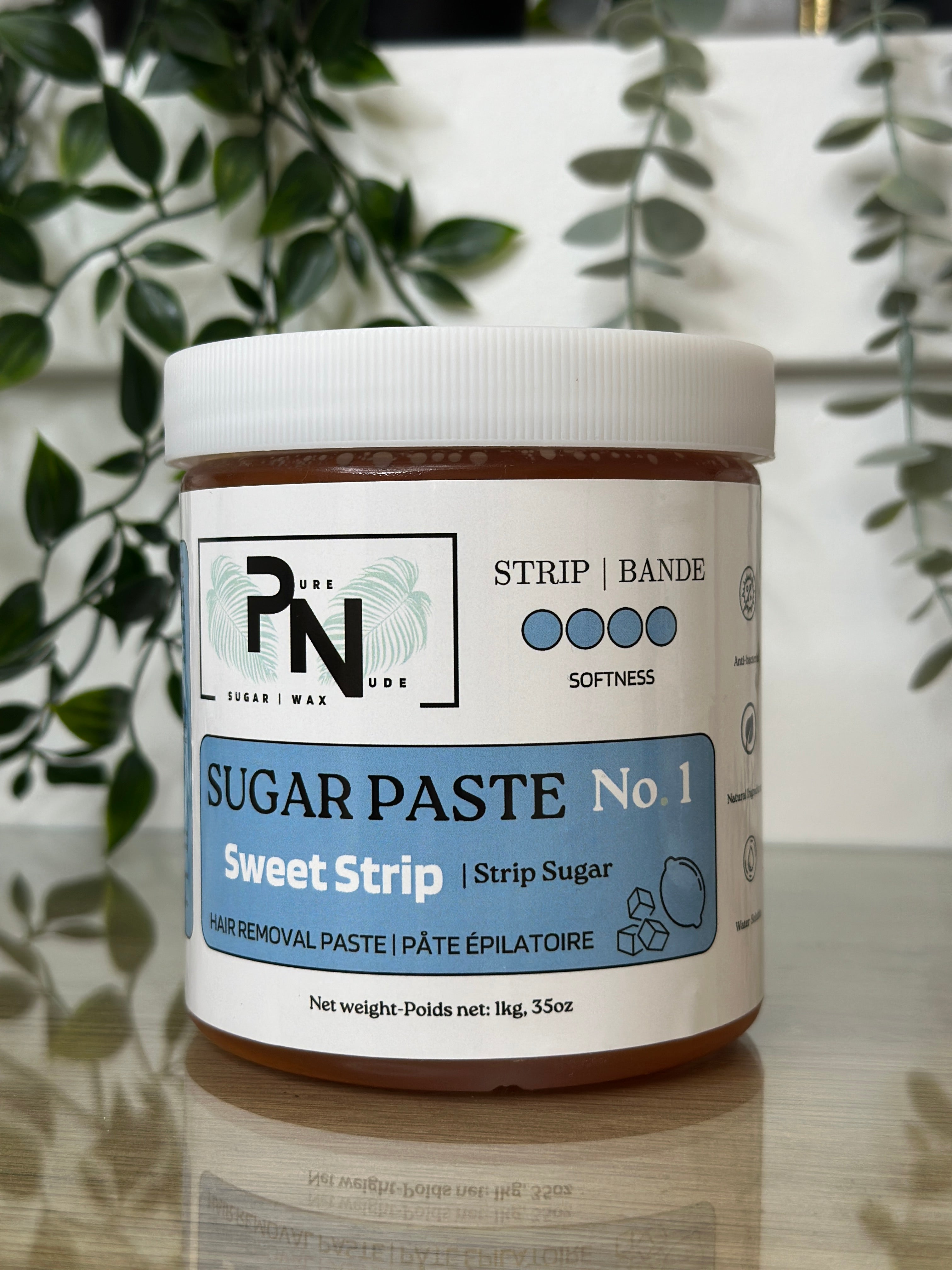 Pure Nude “Sweet Strip” – Strip Sugar Wax for Gentle Hair Removal | 35oz