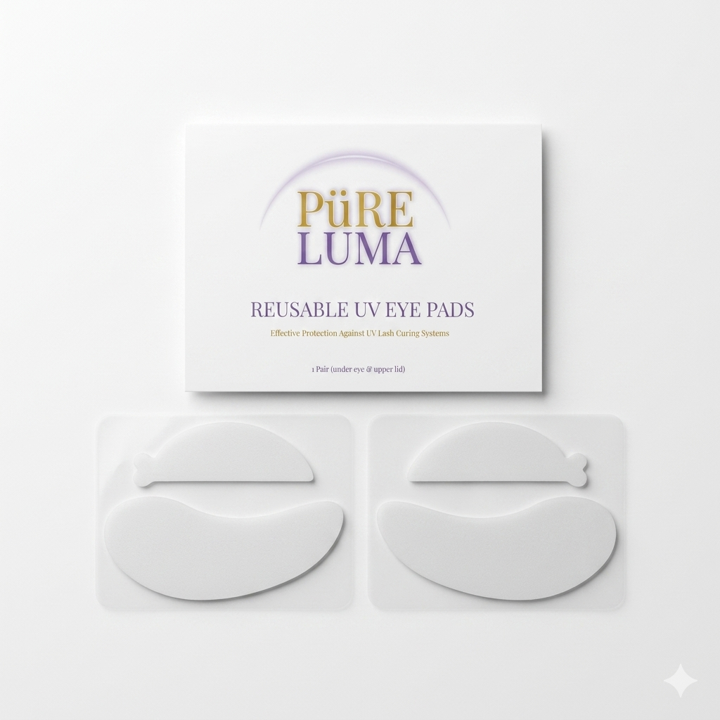 UV protective eye patches for UV lash glue curing systems