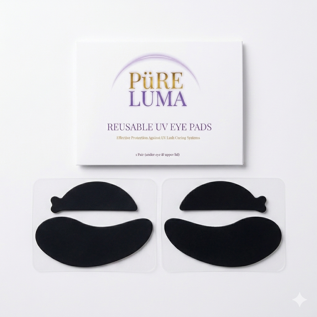 ALT Text Options
Black reusable silicone UV eye pads for lash extensions