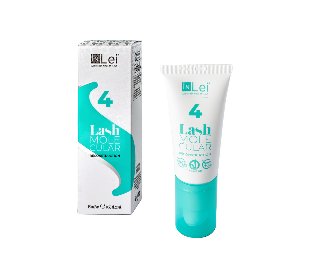 Lei lash molecular reconstruction product with packaging on a white background