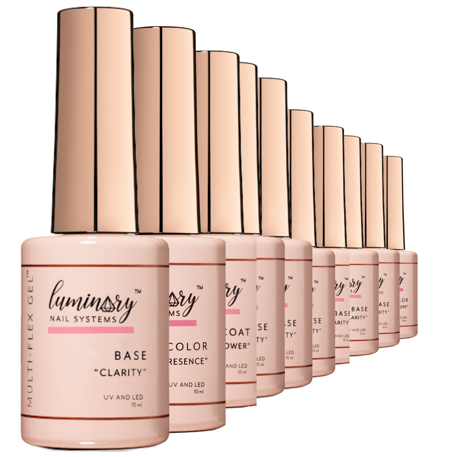 Luminary Colour Collection – 15 Multi-Flex Gel Polish Colours + Empower Top Coats & Commit Primer