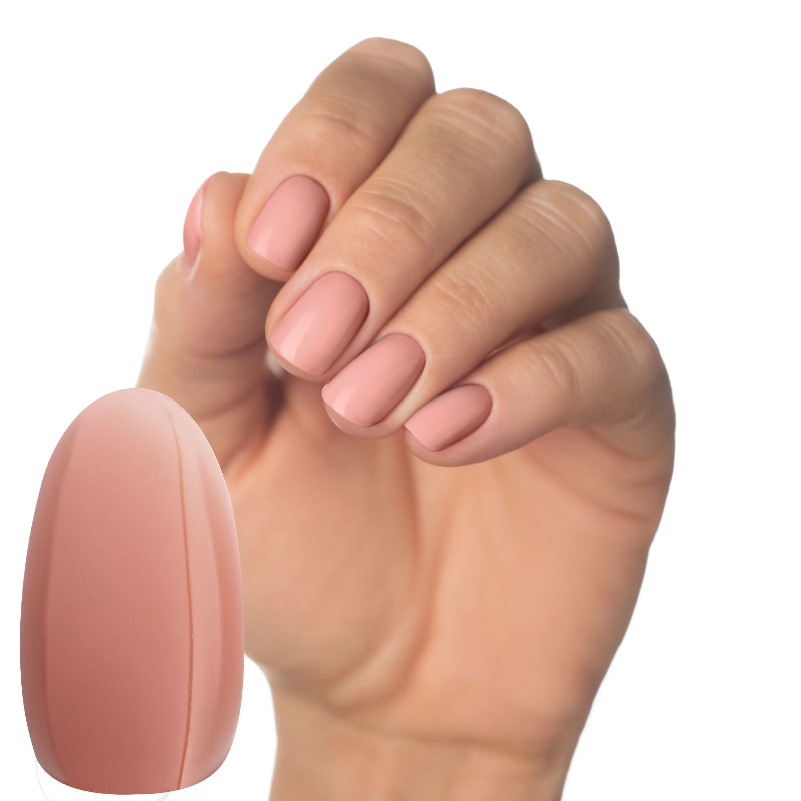 Nude pink semi-opaque tone – versatile and neutral Self-leveling formula with medium viscosity