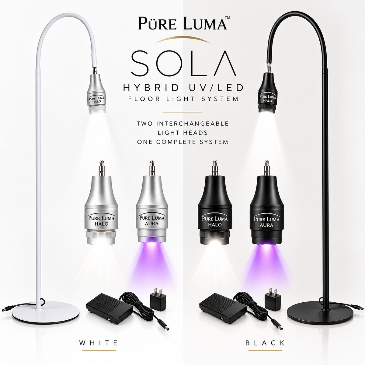 PüRE Luma™ SOLA Hybrid UV/LED Floor Light System | Aura UV + Halo LED | FREE Course
