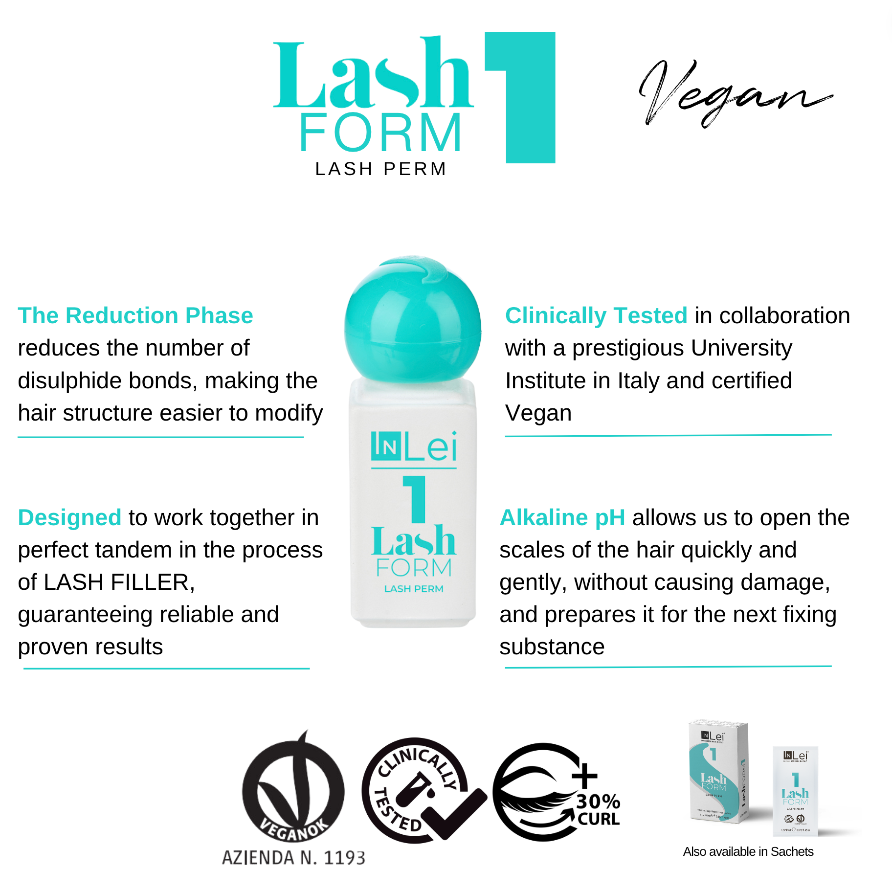 Sachets InLei® Form 1 | Traitement de remplissage des cils