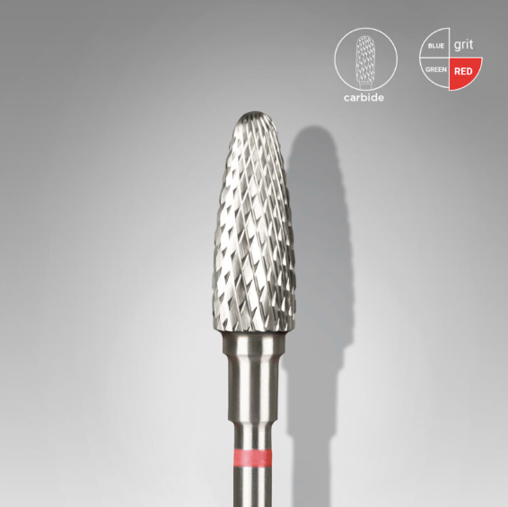 Staleks Carbide drill bit, "corn", red | head diameter 5 mm/working part 13 mm | FT90R050/13