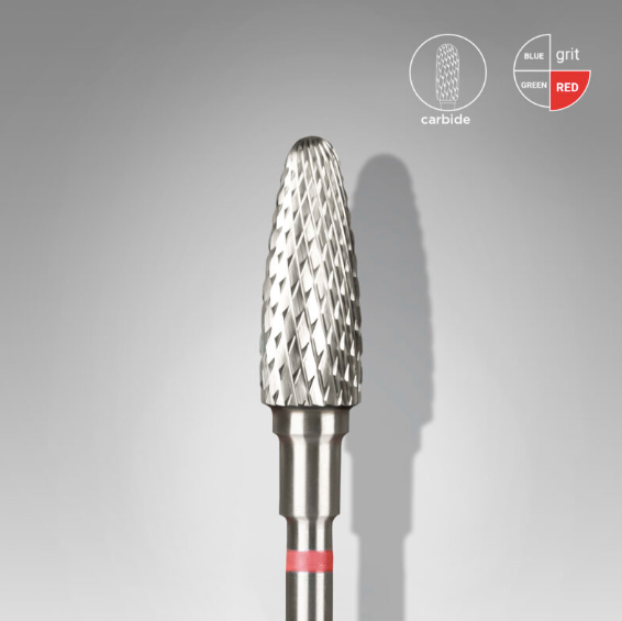 Staleks Carbide drill bit, "corn", red | head diameter 5 mm/ working part 13 mm