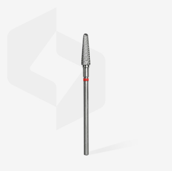 Staleks Carbide nail drill bit, "frustum" red | head diameter 4 mm / working part 13 mm