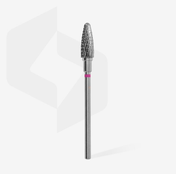 Staleks Carbide nail drill bit, "corn" purple, head diameter 5 mm / working part 13 mm