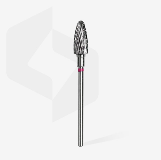 Staleks Carbide nail drill bit, "corn" purple | head diameter 6 mm / working part 14 mm