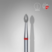 Staleks PRO Diamond Drill Bit | Pointed "bud" RED |  2.5 mm/4.5 mm | FINE