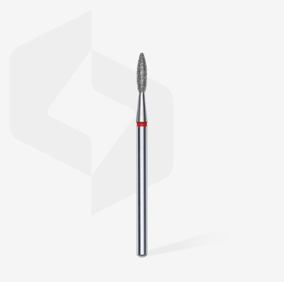 Staleks PRO Diamond Drill Bit | Flame RED |  2.1 mm/8 mm | FINE | FA10R021/8
