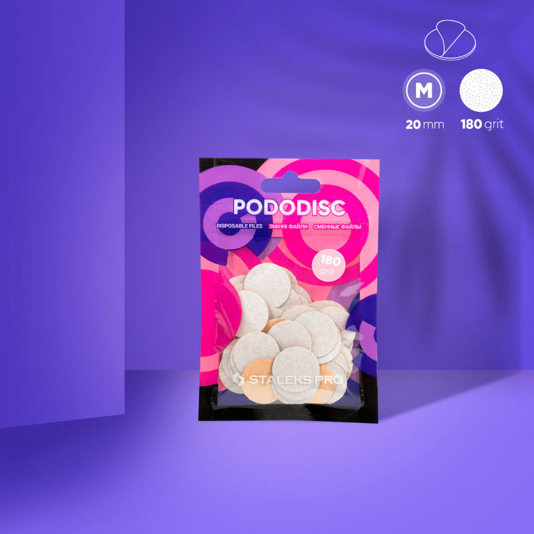 Staleks Pododisc EXPERT White Refill Pads | PRO M 20mm | 50 Pack