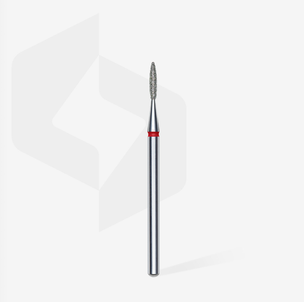 Staleks PRO Diamond Drill Bit | Flame RED |  1.6 mm/8 mm | FINE | FA10R016/8