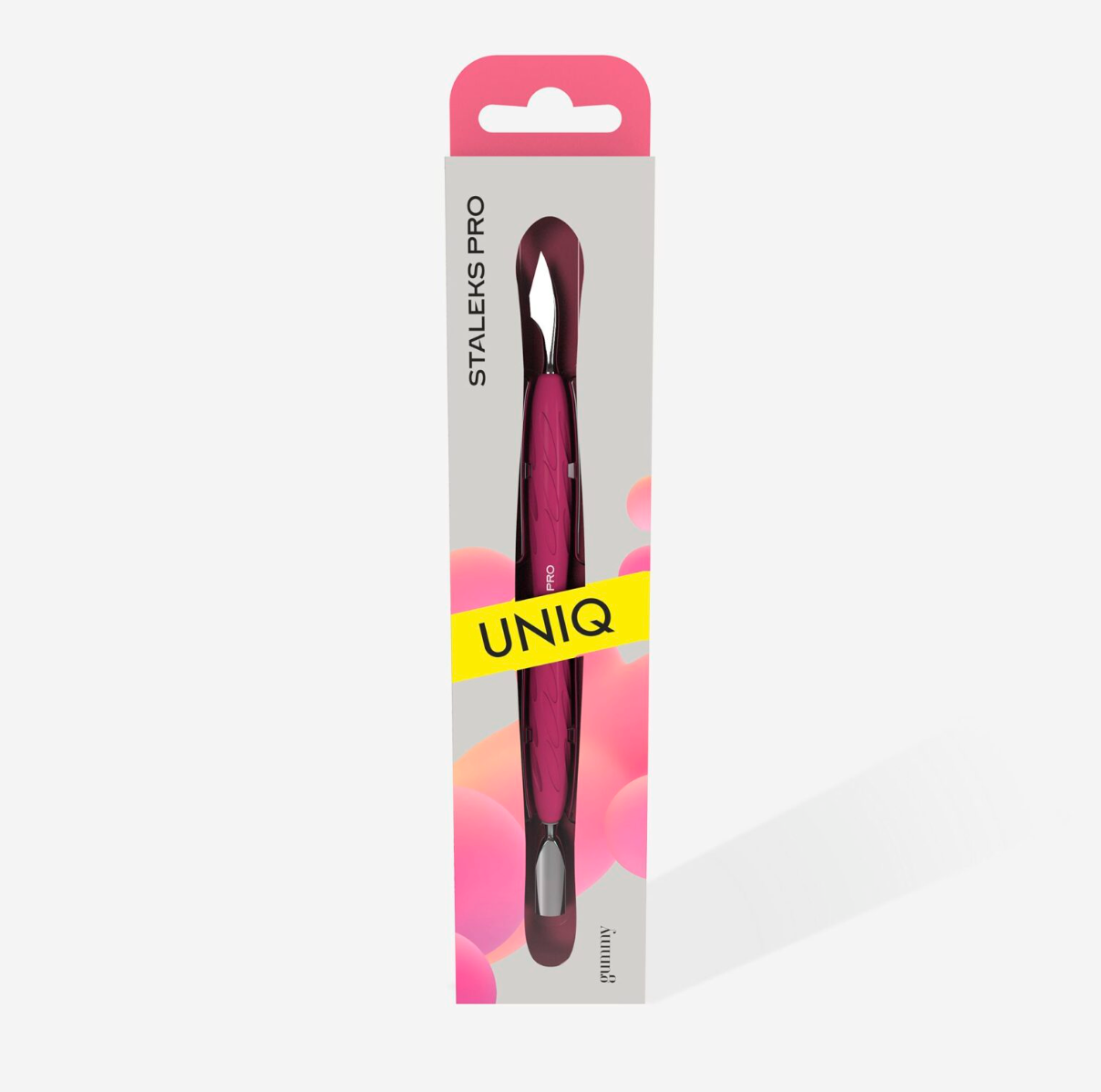 Staleks Pro Manicure pusher Gummy with silicone handle UNIQ 10 TYPE 3 (rounded narrow pusher and cleaner)