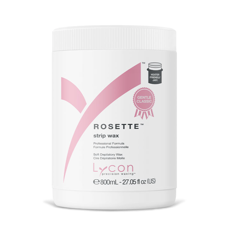 Lycon Rosette Strip Wax 800ml – Pink calming wax with rose and chamomile for sensitive skin