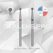Staleks 2.5mm ball diamond bit in red or blue grit for e-file