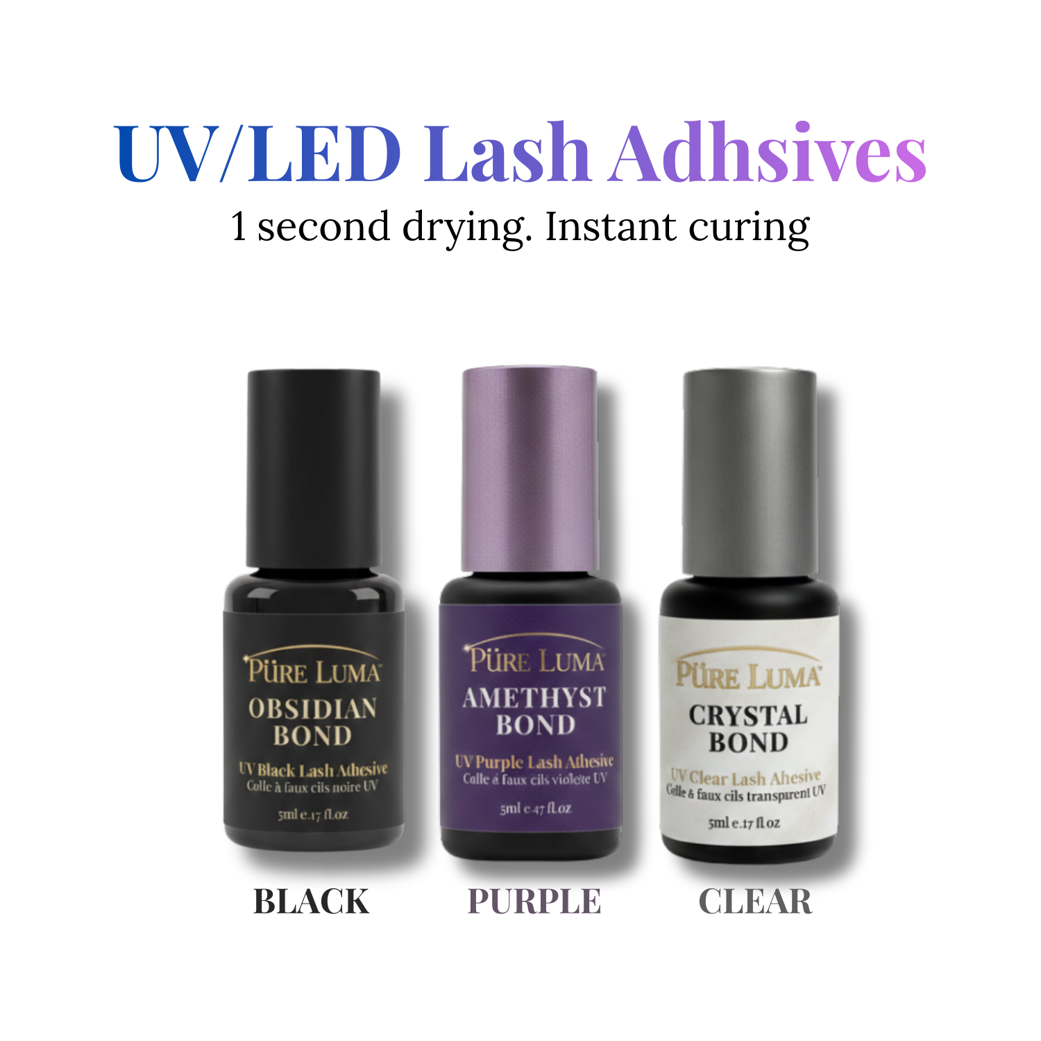 "Obsidian Bond" UV/LED ONLY | Black Lash Adhesive